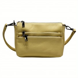 A New Multi-Layer Soft Genuine Leather Women'S Bag with Large Capacity, Featuring a Small Square Design, Suitable for Shoulder And Crossbody Wear, Designed with Multiple Zippers, Perfect for a Luxurious And Versatile Commuting Experience