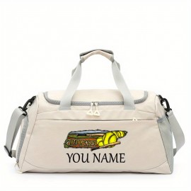 Customizable Soccer-Themed Large Capacity Gym Bag with Shoe Compartment, Adjustable Shoulder Straps & Multi-Functional Storage Pockets - Perfect for Basketball, Travel & Daily Use