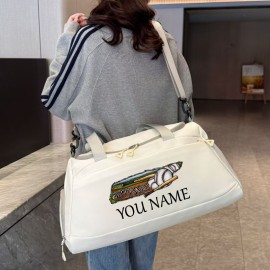 Customizable Soccer-Themed Large Capacity Gym Bag with Shoe Compartment, Adjustable Shoulder Straps & Multi-Functional Storage Pockets - Perfect for Basketball, Travel & Daily Use