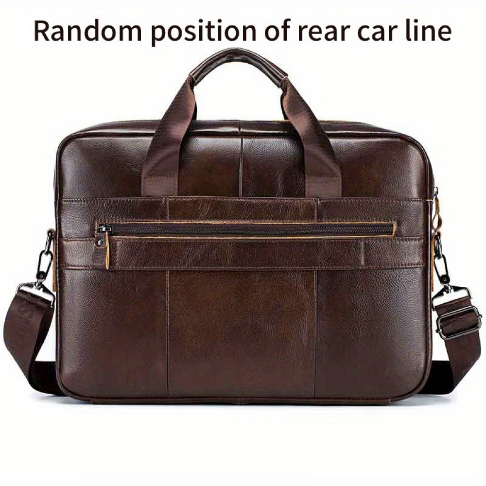 Leather Crossbody Bag, Men's Briefcase, Portable Shoulder Bag, Top Layer Leather File Bag, Large Leather Tote Bag, Leather Computer Bag, Suitable for Valentine's Day, Teacher's Day, Back to School, Graduation and Christmas Gifts