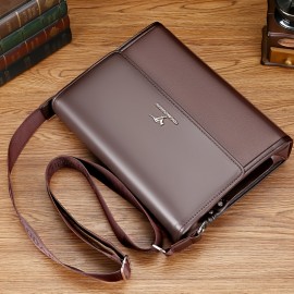 Men's Black Business Briefcase with Golden Embossed Logo, Top Handle & 43.31