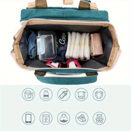 Personalized Embroidery Diaper Bag for Women, Large Capacity Mommy Backpack with Portable Foldable Design, Lightweight Travel Bag with Stroller Straps, Custom Name for Maternity, Hospital, Vacation, Outing