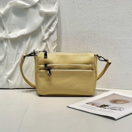 A New Multi-Layer Soft Genuine Leather Women'S Bag with Large Capacity, Featuring a Small Square Design, Suitable for Shoulder And Crossbody Wear, Designed with Multiple Zippers, Perfect for a Luxurious And Versatile Commuting Experience