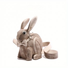 New Luxury Design - Cute Rabbit-Shaped Shoulder Bag with Removable Strap, Light Blue, Elegant Zipper Closure, Polyester Lining, Perfect for Formal & Casual Occasions, Formal Occasion Bag | Playful Accessory | Durable Zipper Closure, Cute Rabbit Accessories