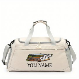 Customizable Soccer-Themed Large Capacity Gym Bag with Shoe Compartment, Adjustable Shoulder Straps & Multi-Functional Storage Pockets - Perfect for Basketball, Travel & Daily Use